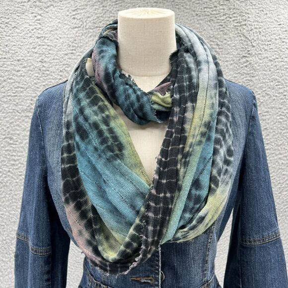 Mudd Y2k infinit Scarf 2000s 90s tiedye Knit indie Fairy grunge Hippie colorful - Picture 2 of 2